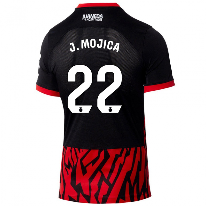 Dámské Johan Mojica #22 Černá Červená Domů Hráčské Dresy 2024/25 Dres