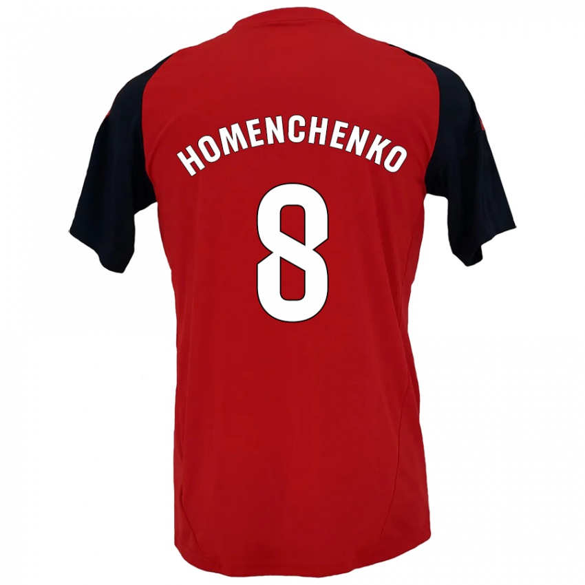 Dámské Santiago Homenchenko #8 Červená Černá Domů Hráčské Dresy 2024/25 Dres