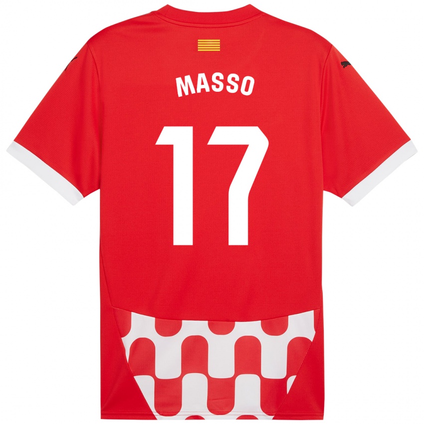 Dámské Ainoa Massó #17 Červená Bílá Domů Hráčské Dresy 2024/25 Dres