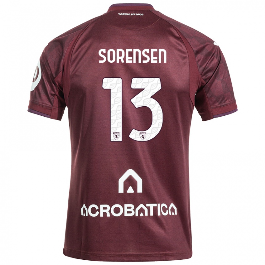 Dámské Ben Sørensen #13 Kaštanově Bílá Domů Hráčské Dresy 2024/25 Dres