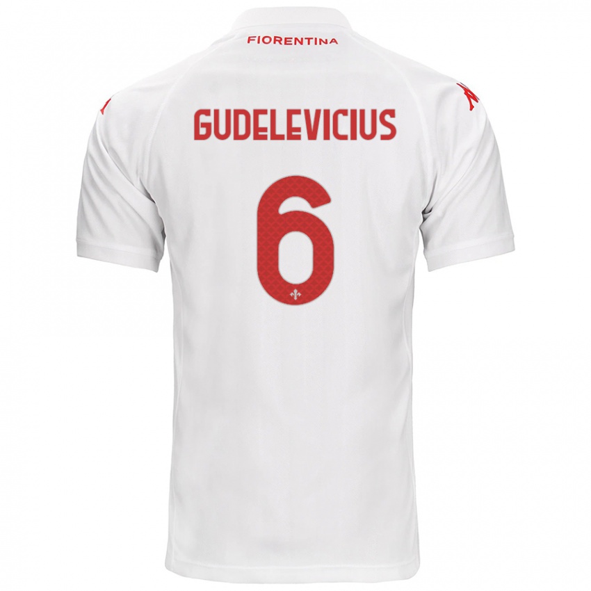 Dámské Ernestas Gudelevicius #6 Bílý Daleko Hráčské Dresy 2024/25 Dres