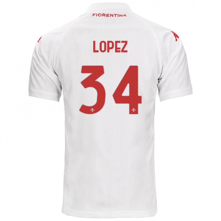 Dámské Lucas López #34 Bílý Daleko Hráčské Dresy 2024/25 Dres