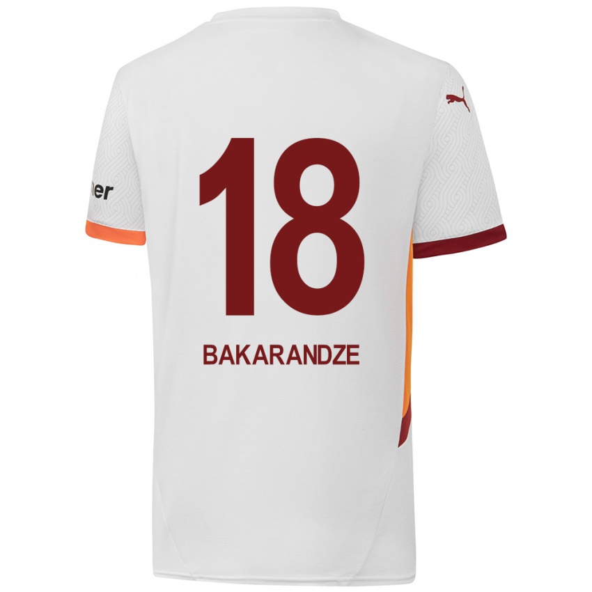 Dámské Kristina Bakarandze #18 Bílá Žlutá Červená Daleko Hráčské Dresy 2024/25 Dres