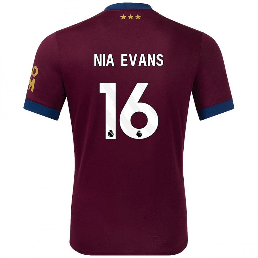 Dámské Nia Evans #16 Hnědý Daleko Hráčské Dresy 2024/25 Dres