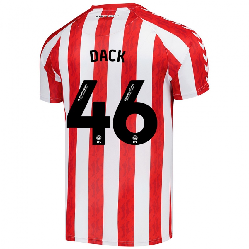 Dětské Bradley Dack #46 Červená Bílá Domů Hráčské Dresy 2024/25 Dres