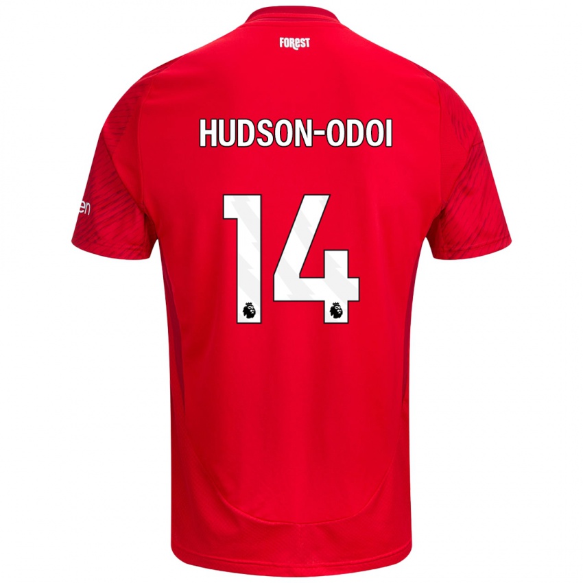 Dětské Callum Hudson-Odoi #14 Červená Bílá Domů Hráčské Dresy 2024/25 Dres