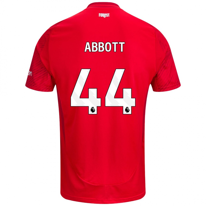 Dětské Zach Abbott #44 Červená Bílá Domů Hráčské Dresy 2024/25 Dres