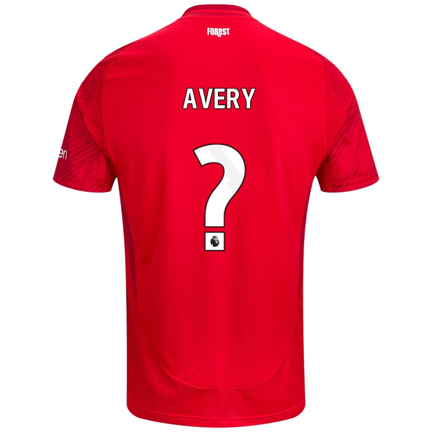 Dětské Theo Avery #0 Červená Bílá Domů Hráčské Dresy 2024/25 Dres