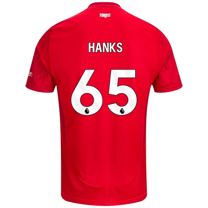 Dětské Justin Hanks #65 Červená Bílá Domů Hráčské Dresy 2024/25 Dres