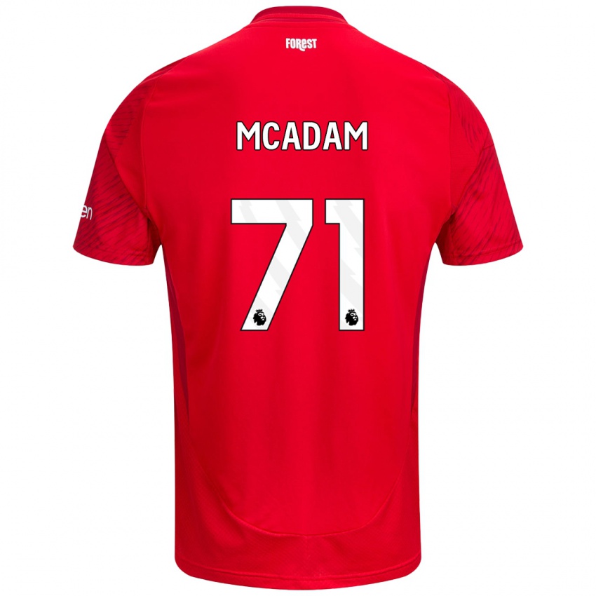 Dětské Kyle Mcadam #71 Červená Bílá Domů Hráčské Dresy 2024/25 Dres