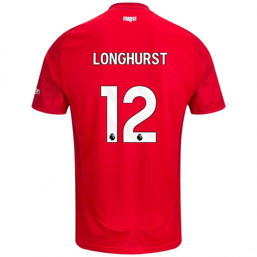 Dětské Kate Longhurst #12 Červená Bílá Domů Hráčské Dresy 2024/25 Dres