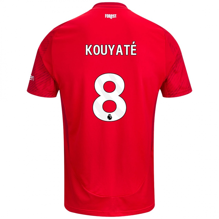 Dětské Cheikhou Kouyaté #8 Červená Bílá Domů Hráčské Dresy 2024/25 Dres