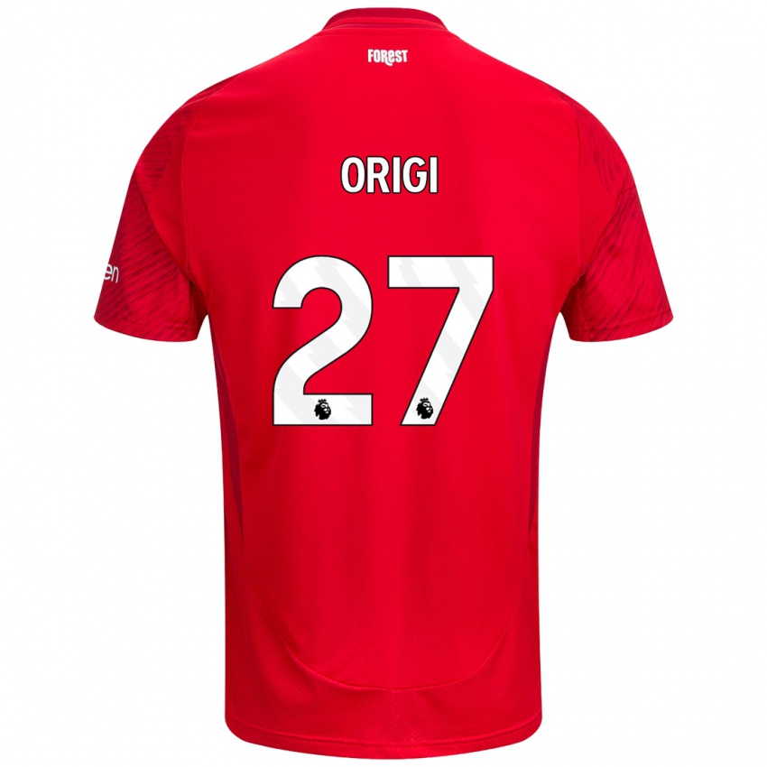 Dětské Divock Origi #27 Červená Bílá Domů Hráčské Dresy 2024/25 Dres