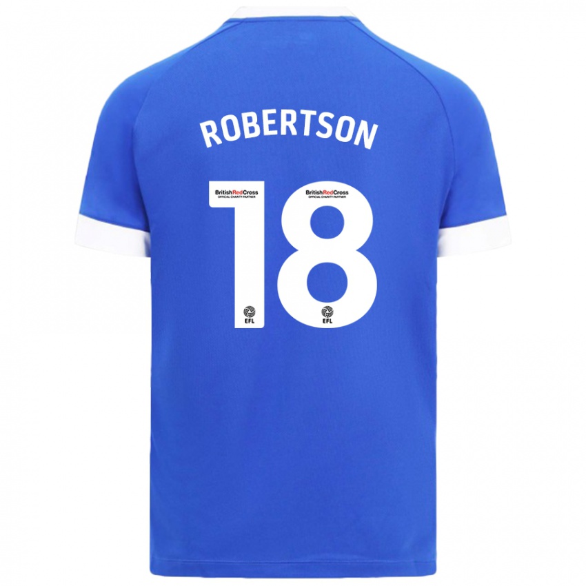 Dětské Alex Robertson #18 Nebesky Modrá Domů Hráčské Dresy 2024/25 Dres