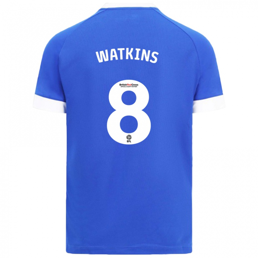 Dětské Seren Watkins #8 Nebesky Modrá Domů Hráčské Dresy 2024/25 Dres