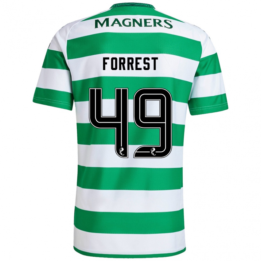 Dětské James Forrest #49 Zelená Bílá Domů Hráčské Dresy 2024/25 Dres