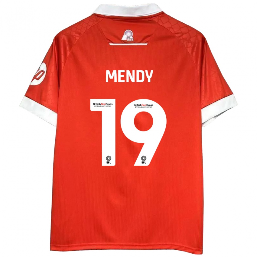 Dětské Jacob Mendy #19 Červená Bílá Domů Hráčské Dresy 2024/25 Dres