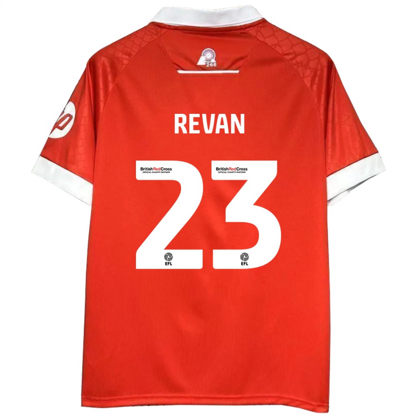 Dětské Sebastian Revan #23 Červená Bílá Domů Hráčské Dresy 2024/25 Dres