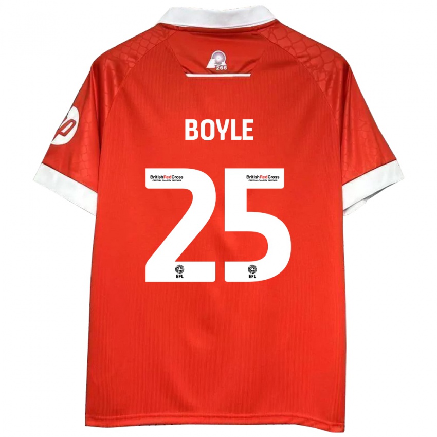 Dětské Will Boyle #25 Červená Bílá Domů Hráčské Dresy 2024/25 Dres