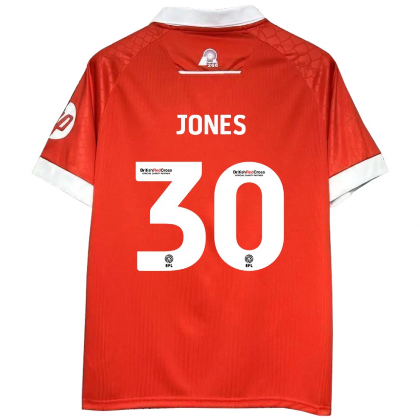 Dětské James Jones #30 Červená Bílá Domů Hráčské Dresy 2024/25 Dres