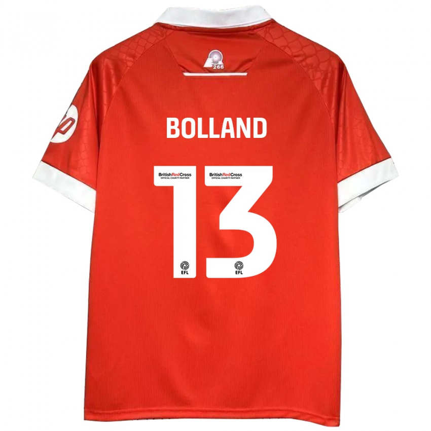 Dětské Charlotte Bolland #13 Červená Bílá Domů Hráčské Dresy 2024/25 Dres