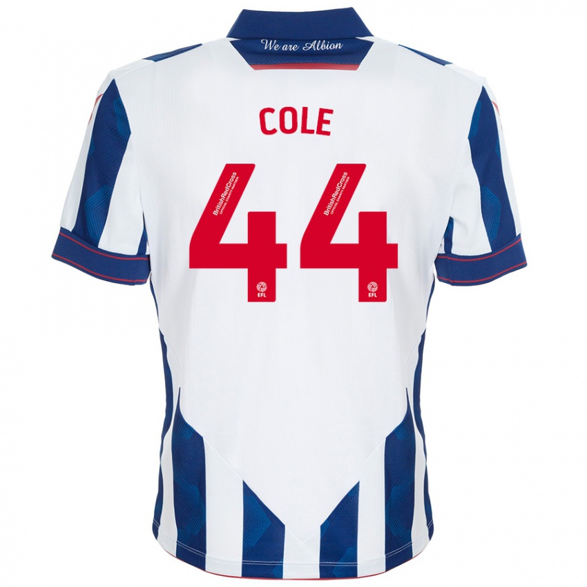 Dětské Devante Cole #44 Bílá Tmavě Modrá Domů Hráčské Dresy 2024/25 Dres