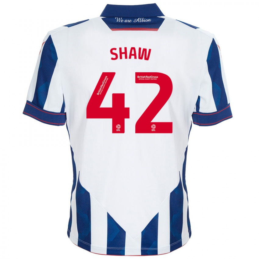 Dětské Josh Shaw #42 Bílá Tmavě Modrá Domů Hráčské Dresy 2024/25 Dres