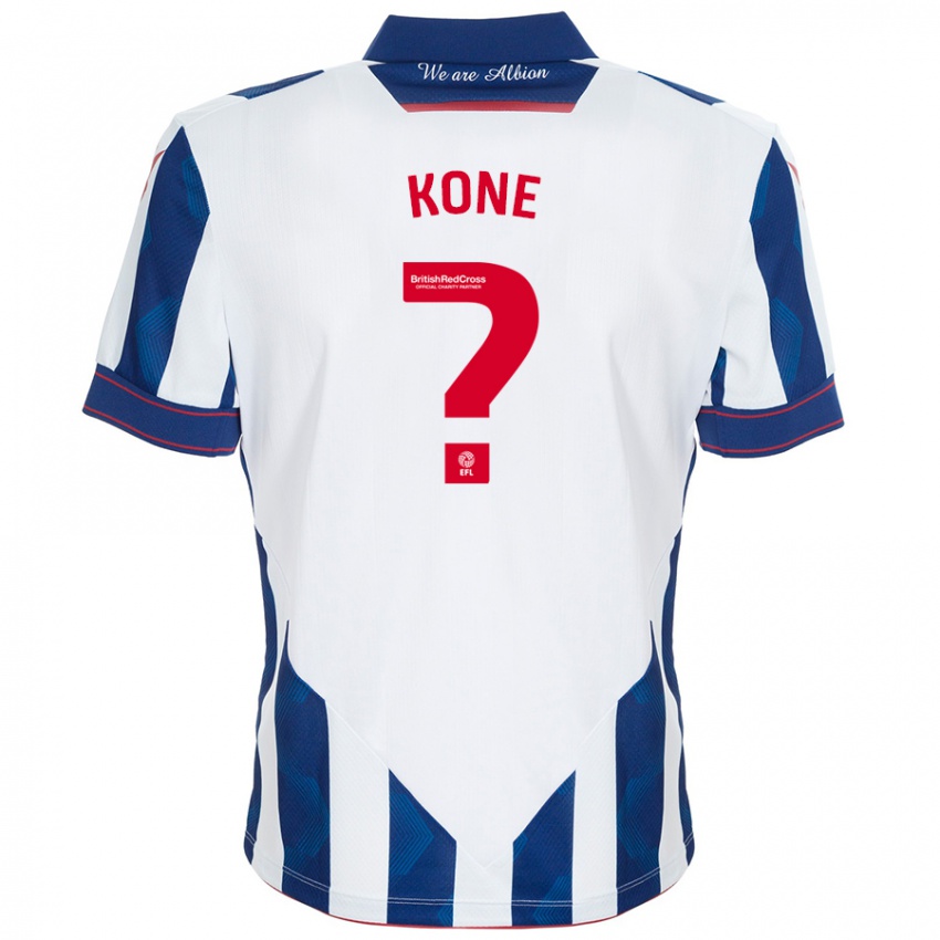 Dětské Cheick Kone #0 Bílá Tmavě Modrá Domů Hráčské Dresy 2024/25 Dres