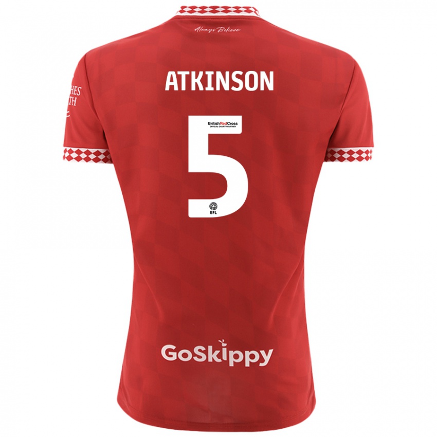 Dětské Rob Atkinson #5 Červený Domů Hráčské Dresy 2024/25 Dres