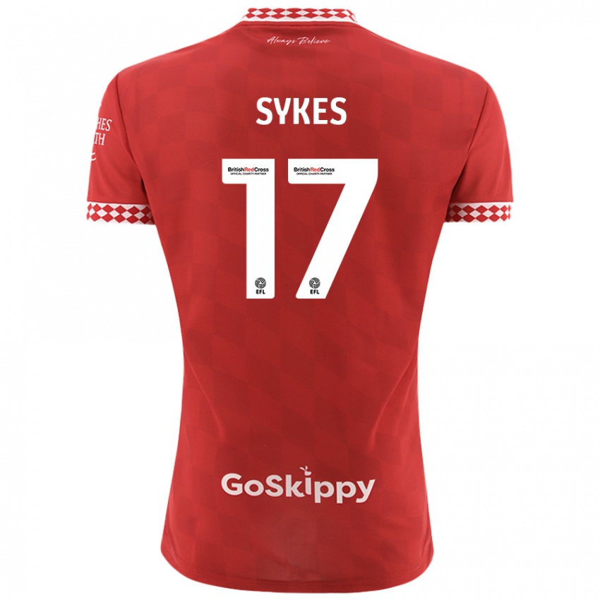 Dětské Mark Sykes #17 Červený Domů Hráčské Dresy 2024/25 Dres