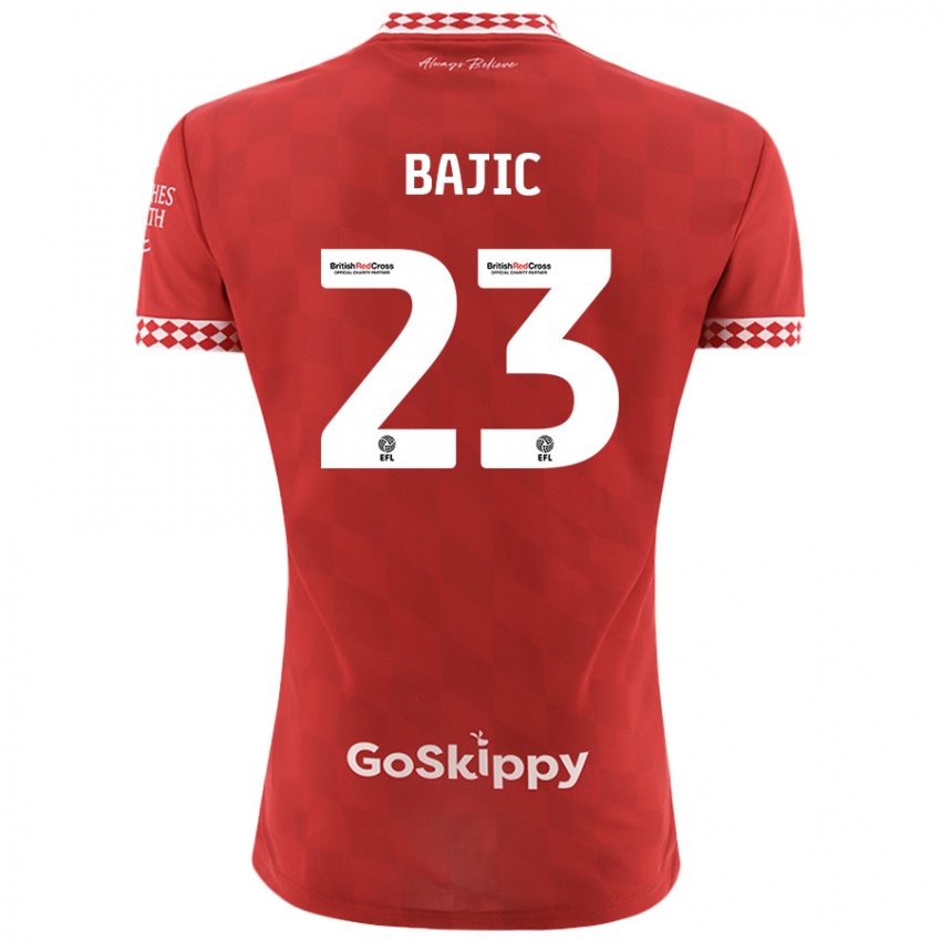 Dětské Stefan Bajic #23 Červený Domů Hráčské Dresy 2024/25 Dres