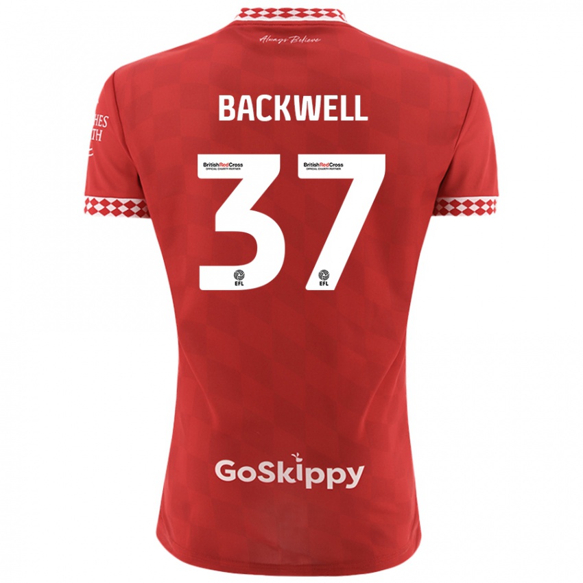 Dětské Tommy Backwell #37 Červený Domů Hráčské Dresy 2024/25 Dres