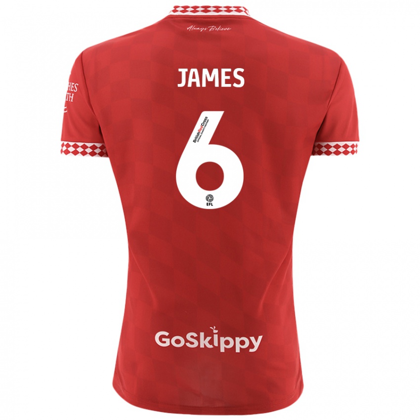 Dětské Matty James #6 Červený Domů Hráčské Dresy 2024/25 Dres