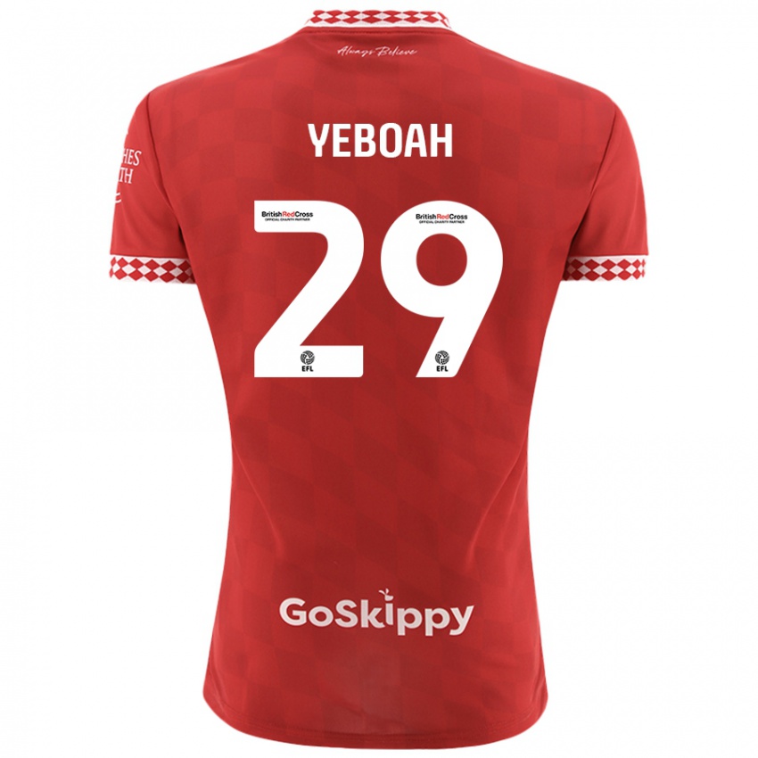 Dětské Ephraim Yeboah #29 Červený Domů Hráčské Dresy 2024/25 Dres