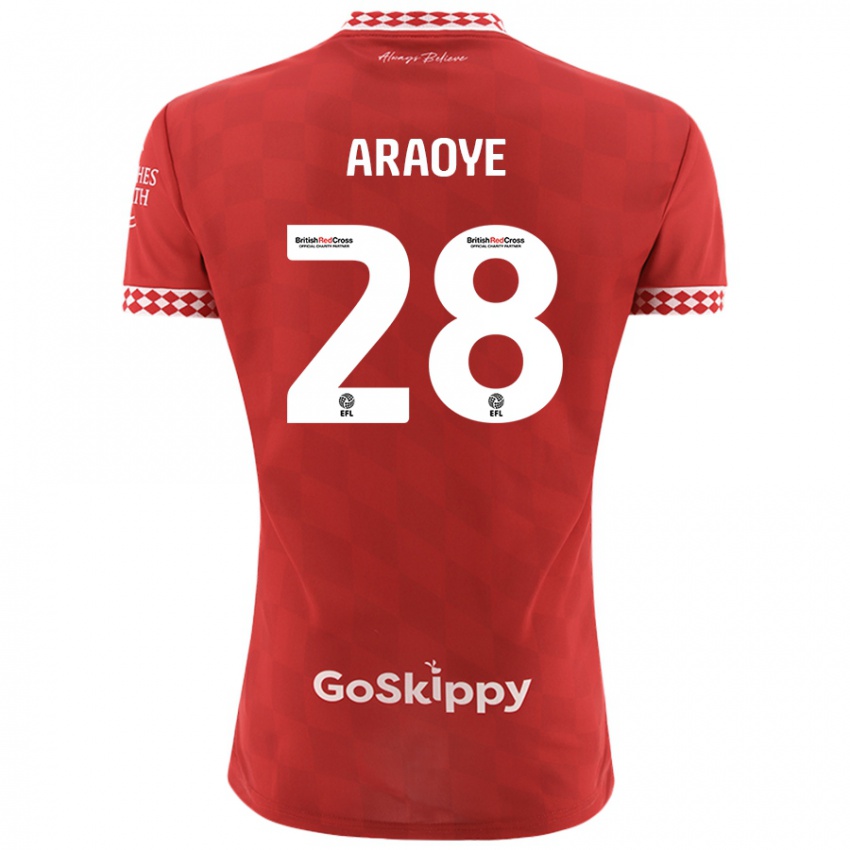 Dětské Raphael Araoye #28 Červený Domů Hráčské Dresy 2024/25 Dres