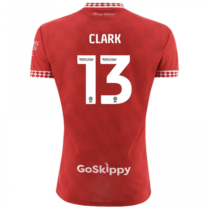 Dětské Olivia Clark #13 Červený Domů Hráčské Dresy 2024/25 Dres