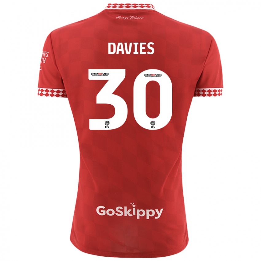 Dětské Yasmin Davies #30 Červený Domů Hráčské Dresy 2024/25 Dres