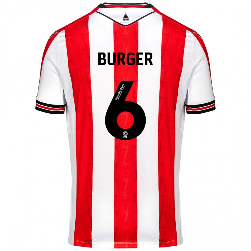 Dětské Wouter Burger #6 Červená Bílá Domů Hráčské Dresy 2024/25 Dres