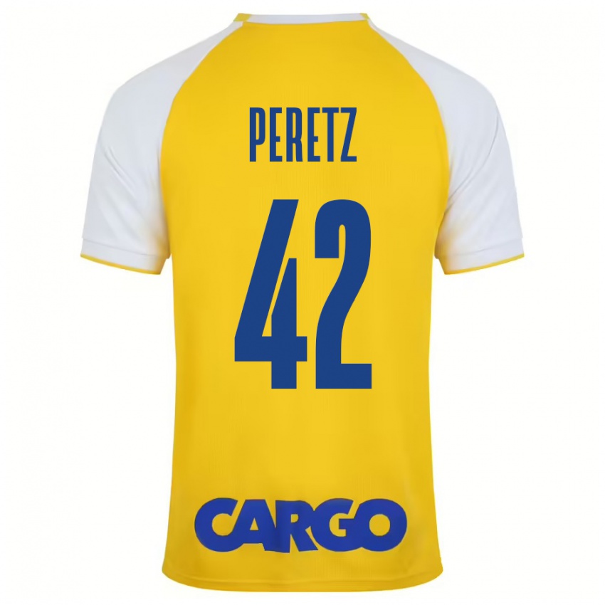 Dětské Dor Peretz #42 Žlutá Bílá Domů Hráčské Dresy 2024/25 Dres