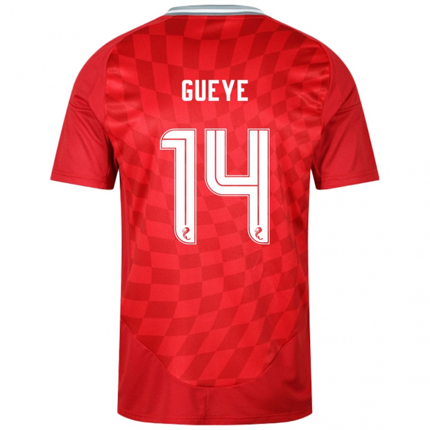 Dětské Pape Habib Gueye #14 Červený Domů Hráčské Dresy 2024/25 Dres