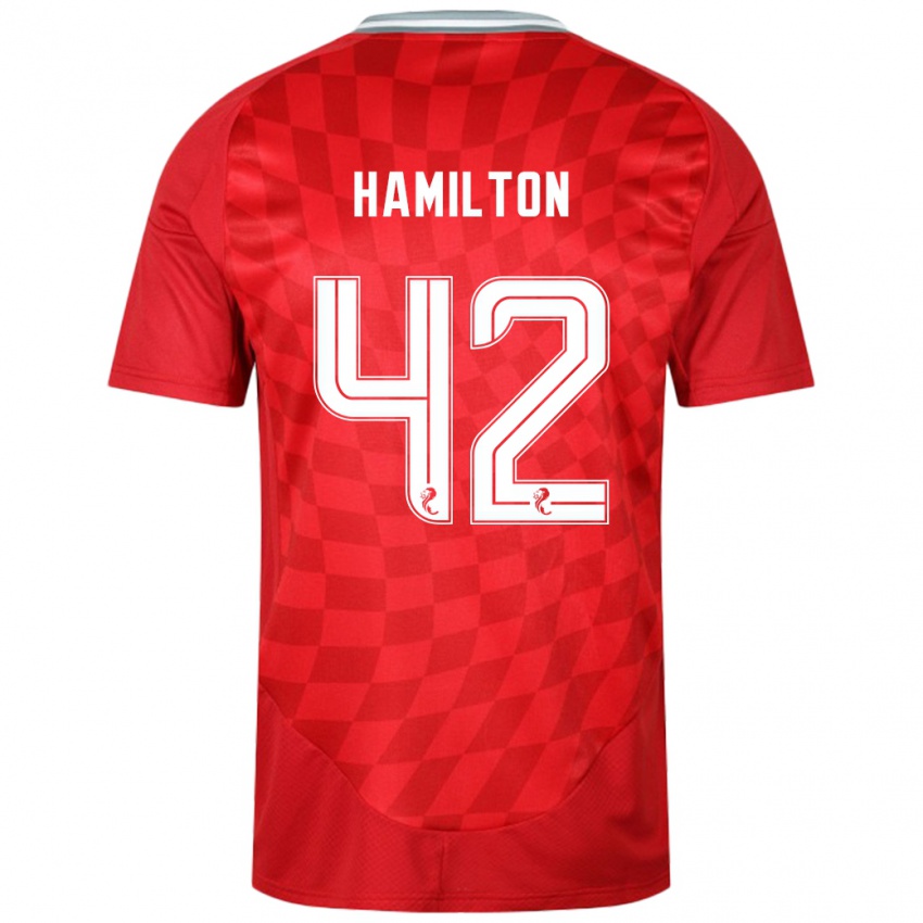 Dětské Brendan Hamilton #42 Červený Domů Hráčské Dresy 2024/25 Dres