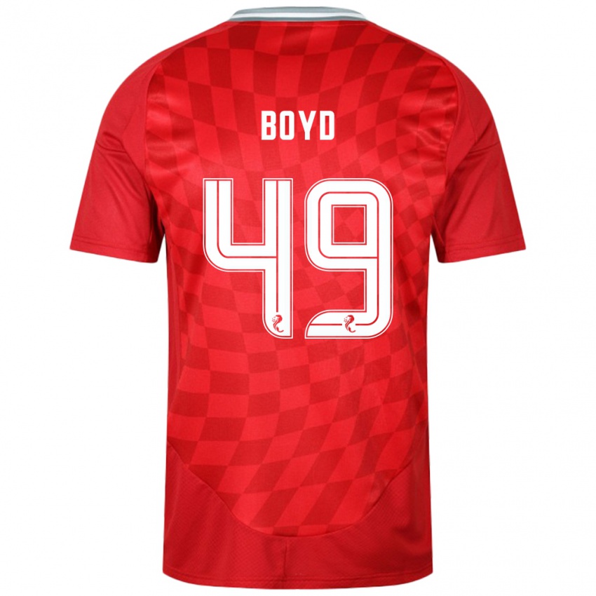 Dětské Fletcher Boyd #49 Červený Domů Hráčské Dresy 2024/25 Dres