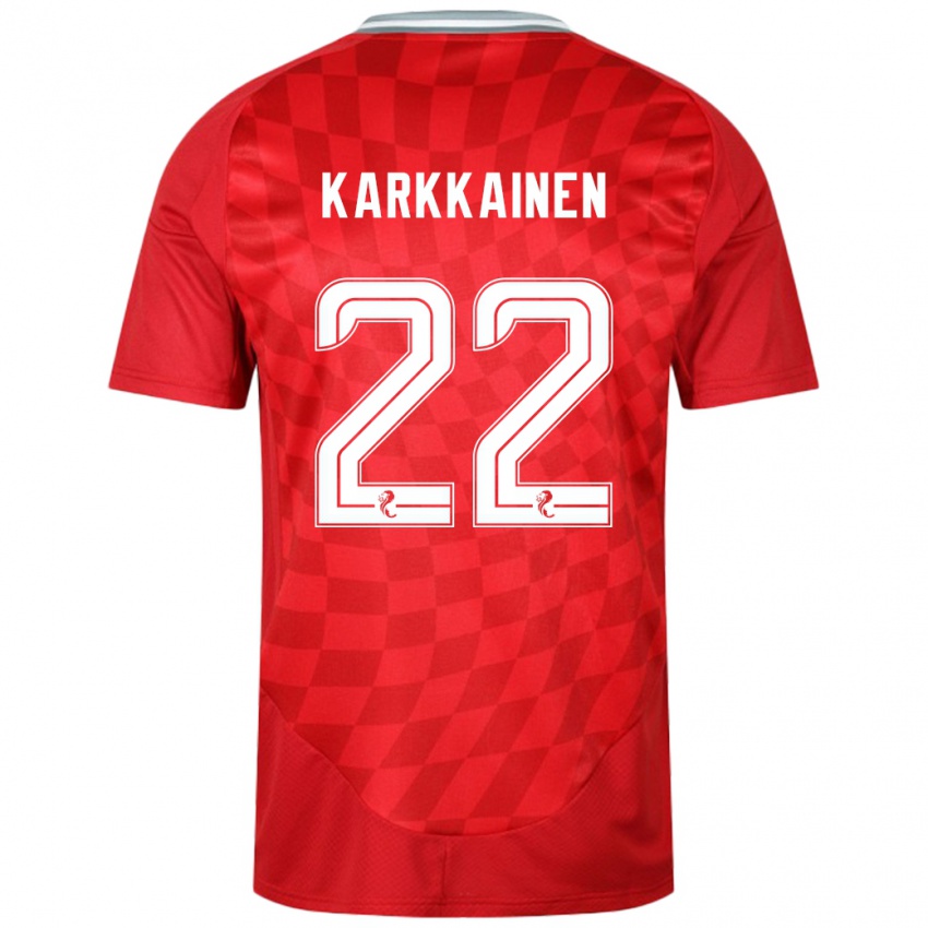 Dětské Elena Kärkkäinen #22 Červený Domů Hráčské Dresy 2024/25 Dres