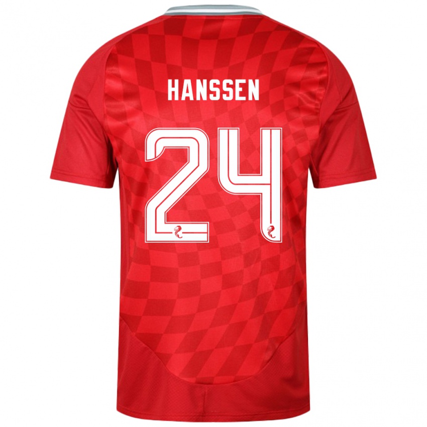 Dětské Nadine Hanssen #24 Červený Domů Hráčské Dresy 2024/25 Dres