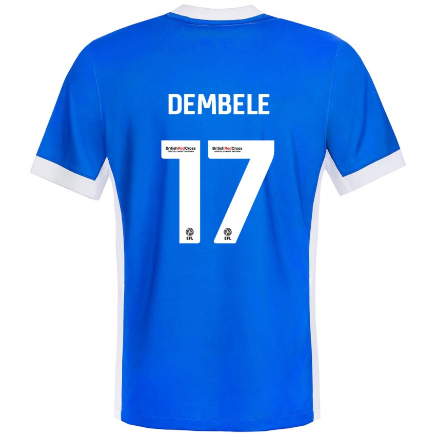 Dětské Siriki Dembélé #17 Modrá Bílá Domů Hráčské Dresy 2024/25 Dres