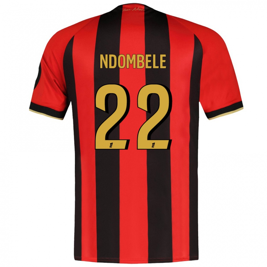 Dětské Tanguy Ndombele #22 Červená Černá Domů Hráčské Dresy 2024/25 Dres