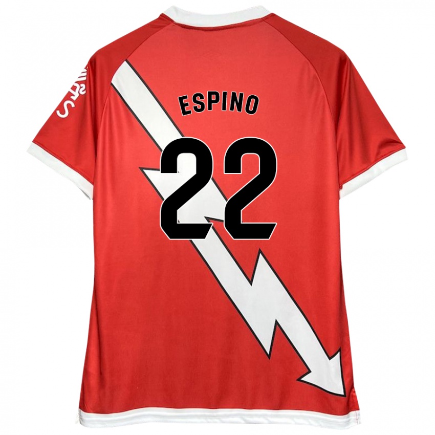 Dětské Alfonso Espino #22 Bílá Červená Domů Hráčské Dresy 2024/25 Dres