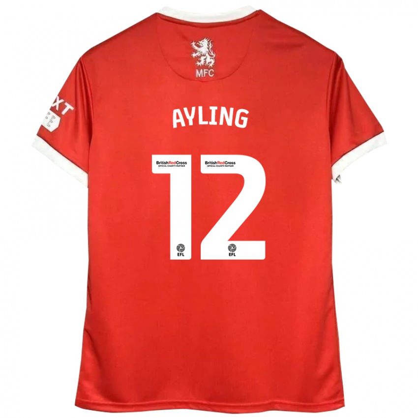 Dětské Luke Ayling #12 Červená Bílá Domů Hráčské Dresy 2024/25 Dres