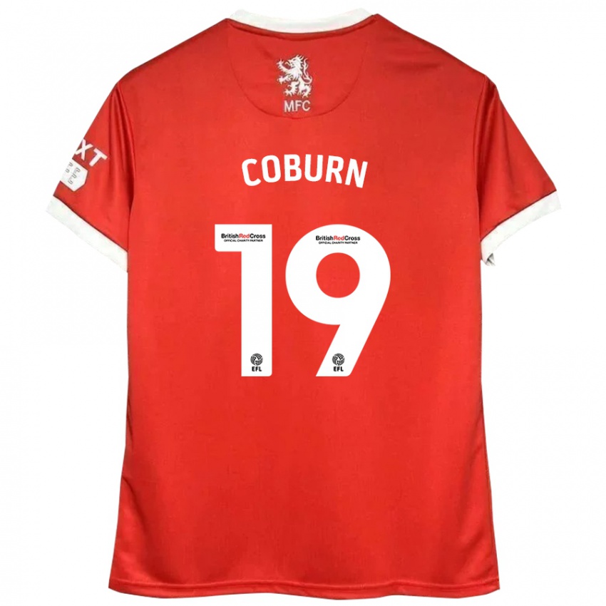 Dětské Josh Coburn #19 Červená Bílá Domů Hráčské Dresy 2024/25 Dres