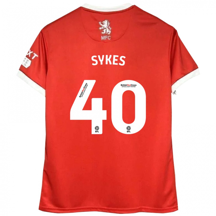 Dětské Cain Sykes #40 Červená Bílá Domů Hráčské Dresy 2024/25 Dres